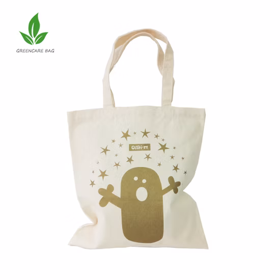 La bolsa de asas promocional natural del algodón del bolso de compras del algodón de la lona del totalizador del tamaño estándar barato al por mayor de encargo