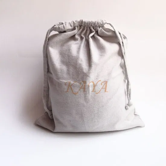 Bolsa con cordón de muselina, bolsa de algodón dorado 100% natural de alta calidad